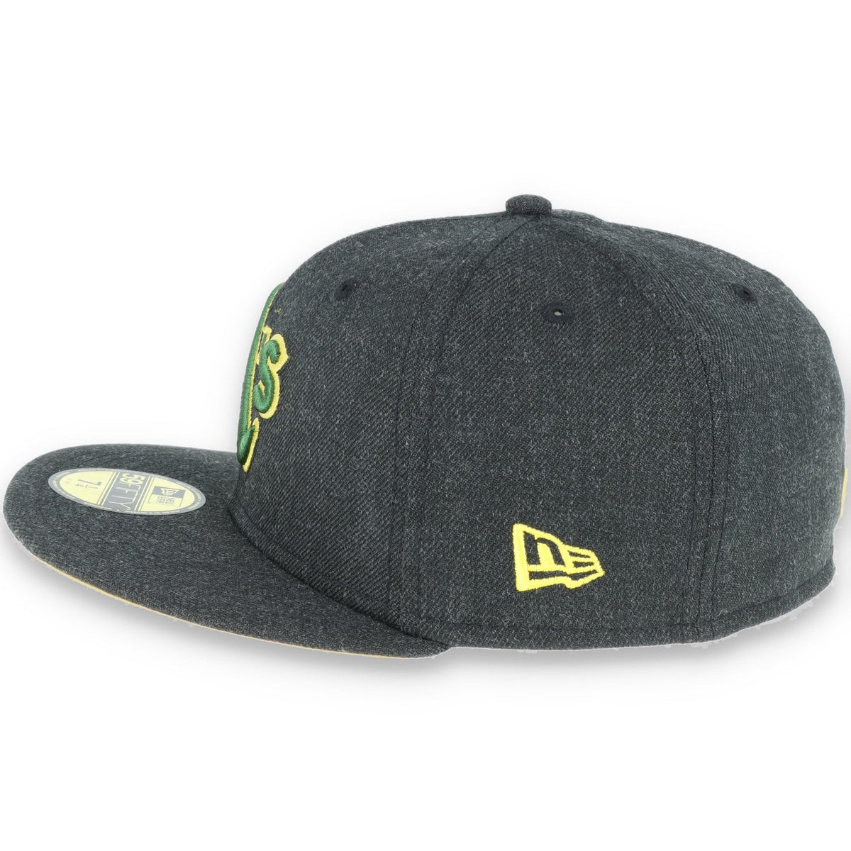Oakland Athletics New Era 59Fifty Fitted Hat-Dark Heather Grey product image 7, provided for visual reference and product