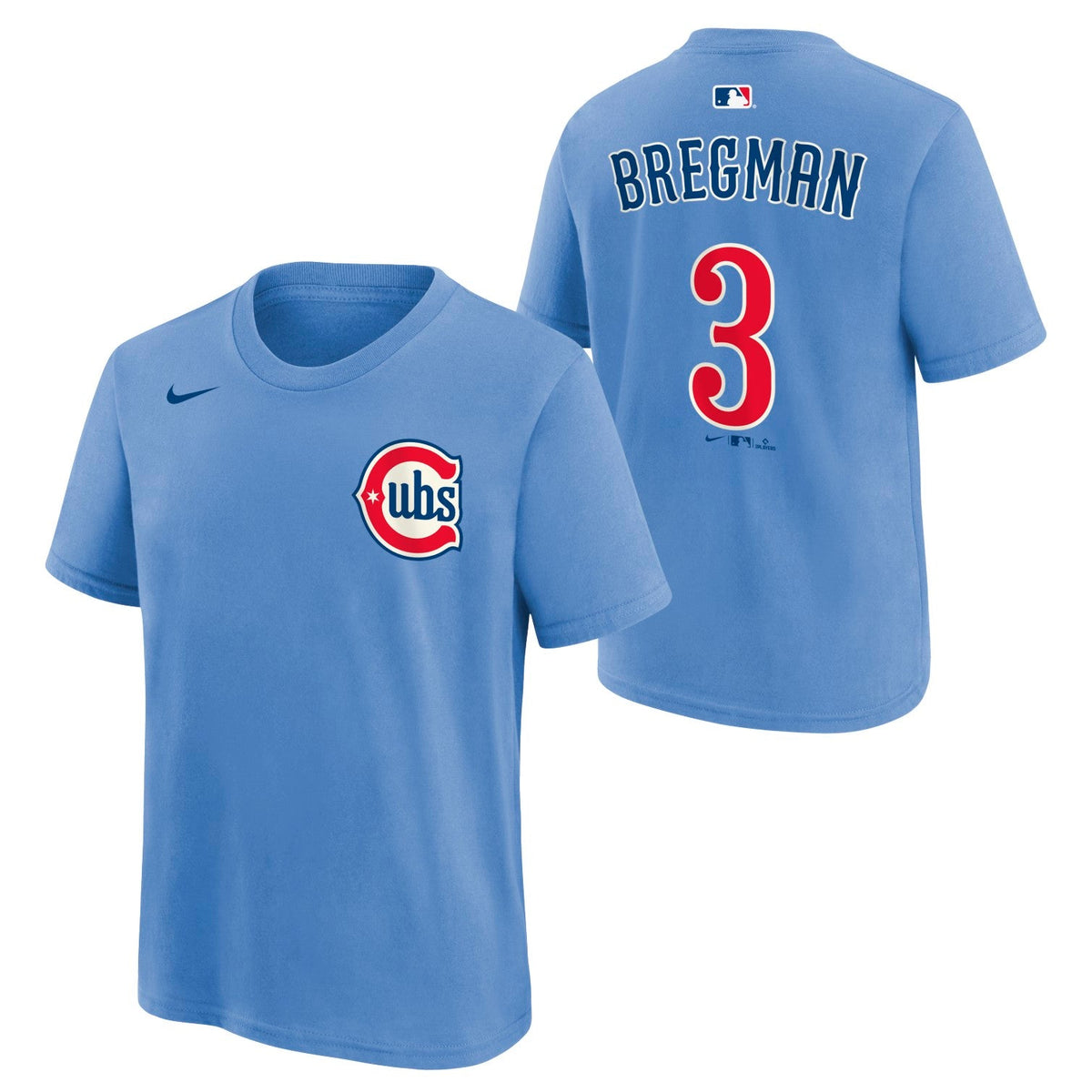 Alex Bregman Chicago Cubs Nike Youth Alt 2 Player T-Shirt product image 1, provided for visual reference and product detail