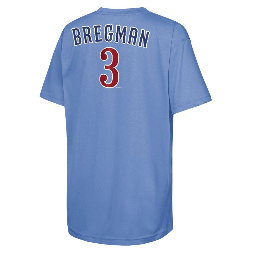Alex Bregman Chicago Cubs Youth 2nd Alternate Baby Blue Sublimated T-Shirt product image 2, provided for visual reference