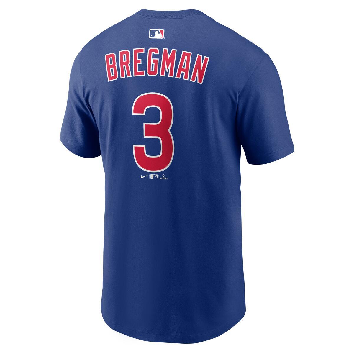 Alex Bregman #3 Chicago Cubs Nike Royal Player T-Shirt product image 2, provided for visual reference and product detail