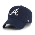 Atlanta Braves '47 Navy Clean Up Adjustable Hat product image 1, provided for visual reference and product detail review