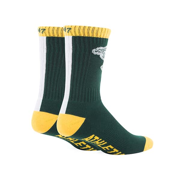 '47 Brand Oakland Athletics Socks - Green/Yellow/Grey product image 2, provided for visual reference and product detail