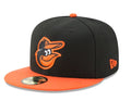 Baltimore Orioles New Era Road Authentic Collection 59Fifty Fitted-On-Field Collection Black/Orange product image 1,