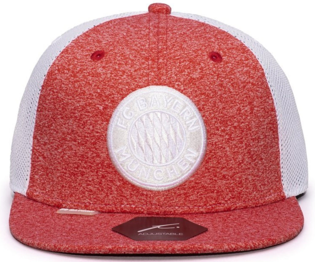 FI COLLECTIONS BAYERN MUNICH DRIBBLING Snapback HAT-RED/WHITE product image 1, provided for visual reference and product