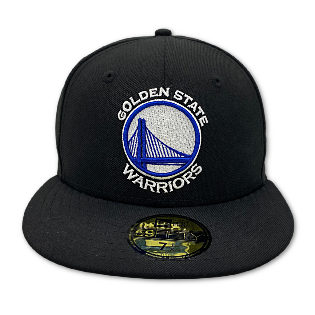 Golden State Warriors New Era 59Fifty Hat-Black/White product image 2, provided for visual reference and product detail