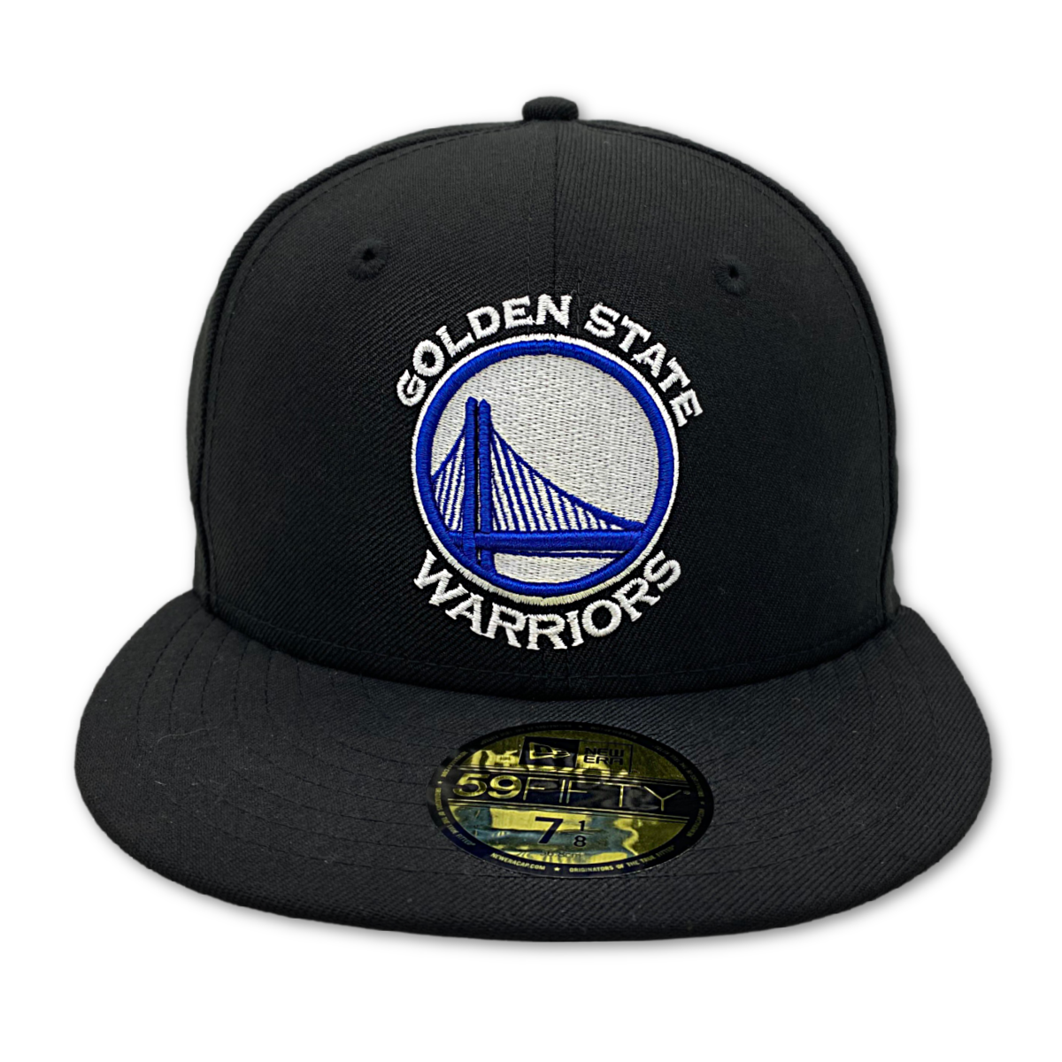 Golden State Warriors New Era 59Fifty Hat-Black/White product image 2, provided for visual reference and product detail