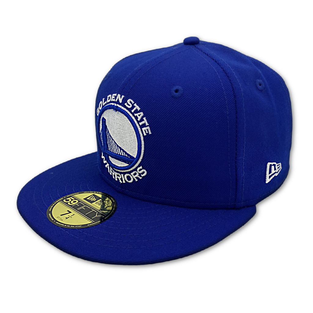 New Era GOLDEN STATE WARRIORS 59FIFTY FITTED HAT-Blue/White product image 1, provided for visual reference and product