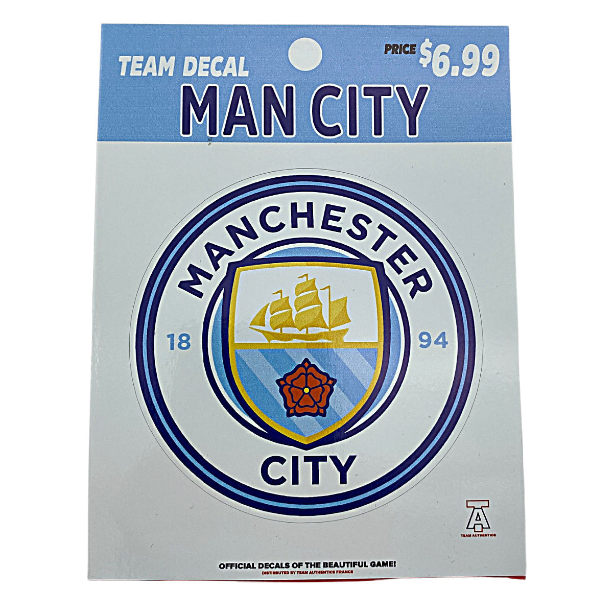 TEAM AUTHENTICS Manchester City TEAM CREST DECAL product image 1, provided for visual reference and product detail review