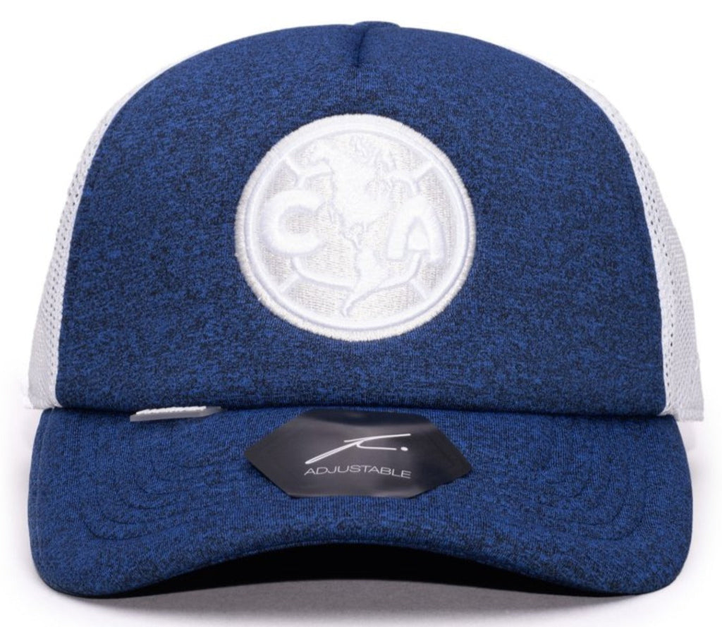 FI COLLECTIONS CLUB AMERICA DRIBBLING TRUCKER Snapback HAT-NAVY/WHITE product image 1, provided for visual reference and