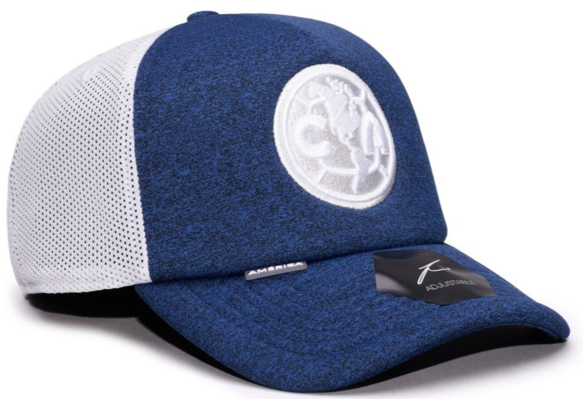 FI COLLECTIONS CLUB AMERICA DRIBBLING TRUCKER Snapback HAT-NAVY/WHITE product image 2, provided for visual reference and