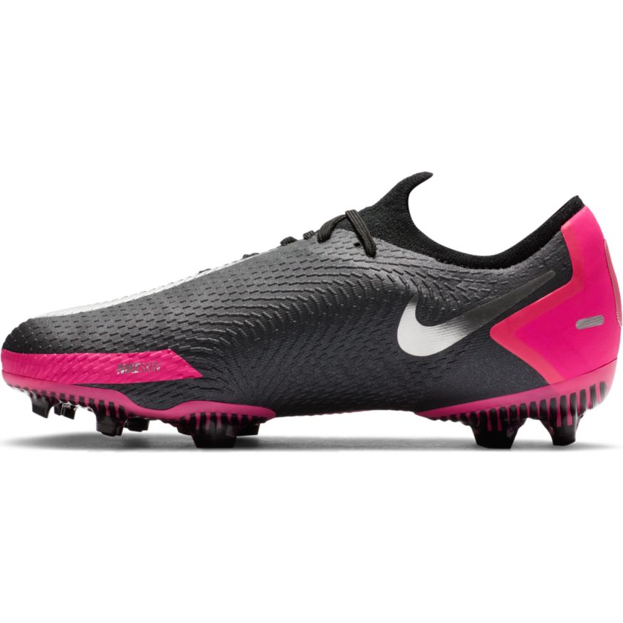 Nike Jr. Phantom GT Pro FG- BLACK/METALLIC SILVER-PINK BLAST product image 2, provided for visual reference and product
