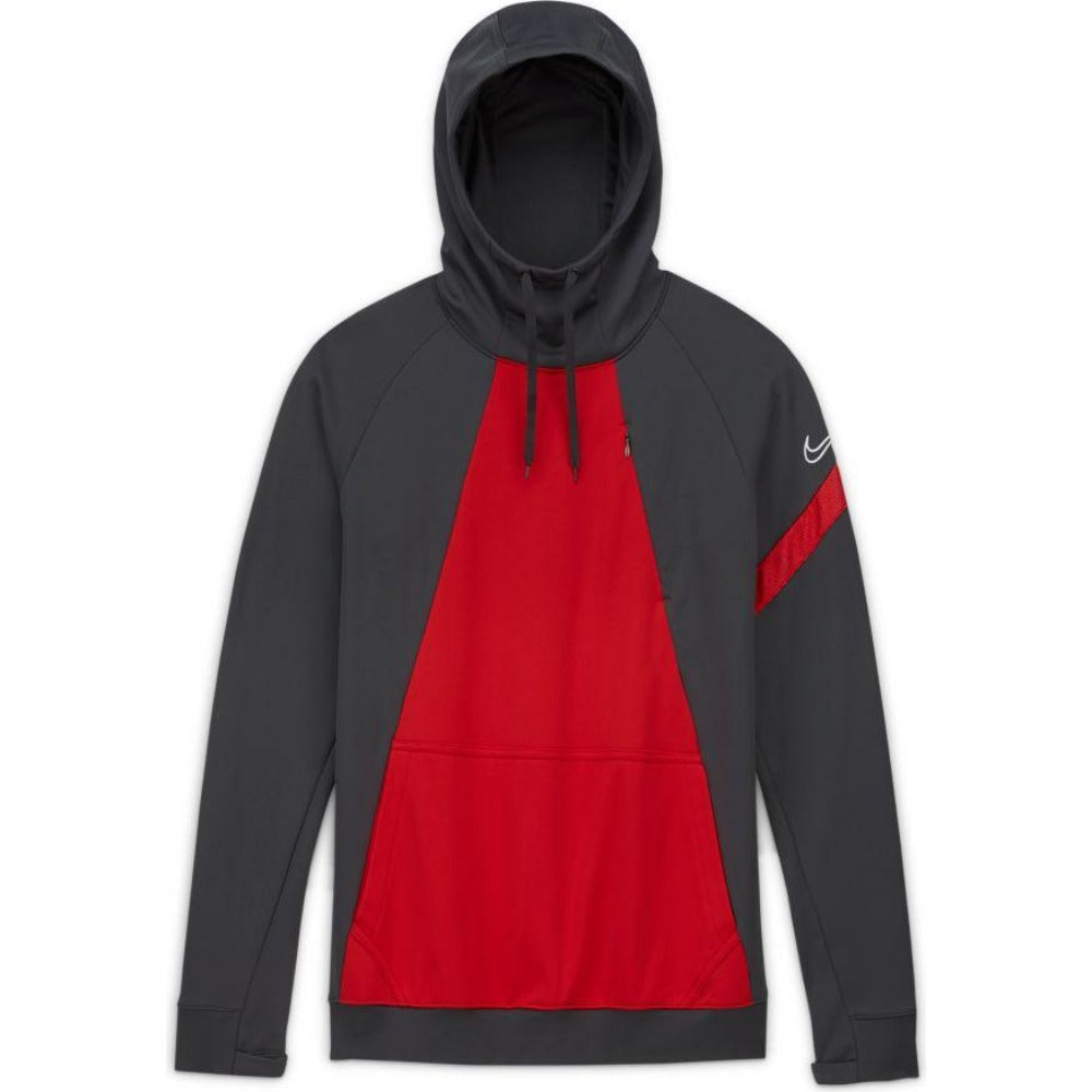 NIKE DRI-FIT ACADEMY PRO HOODIE-red/grey product image 1, provided for visual reference and product detail review
