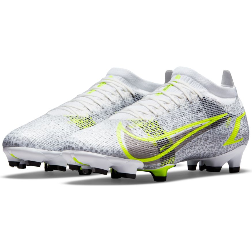 Nike Mercurial Vapor 14 Pro FG - WHITE/BLACK-METALLIC SILVER-VOLT product image 3, provided for visual reference and product