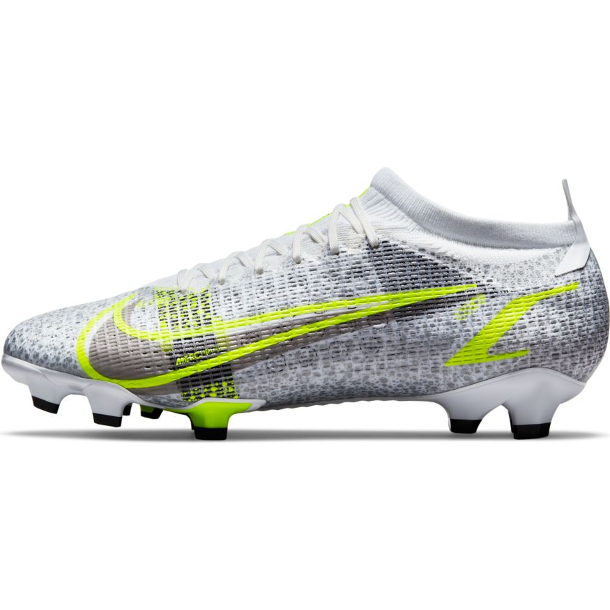 Nike Mercurial Vapor 14 Pro FG - WHITE/BLACK-METALLIC SILVER-VOLT product image 2, provided for visual reference and product
