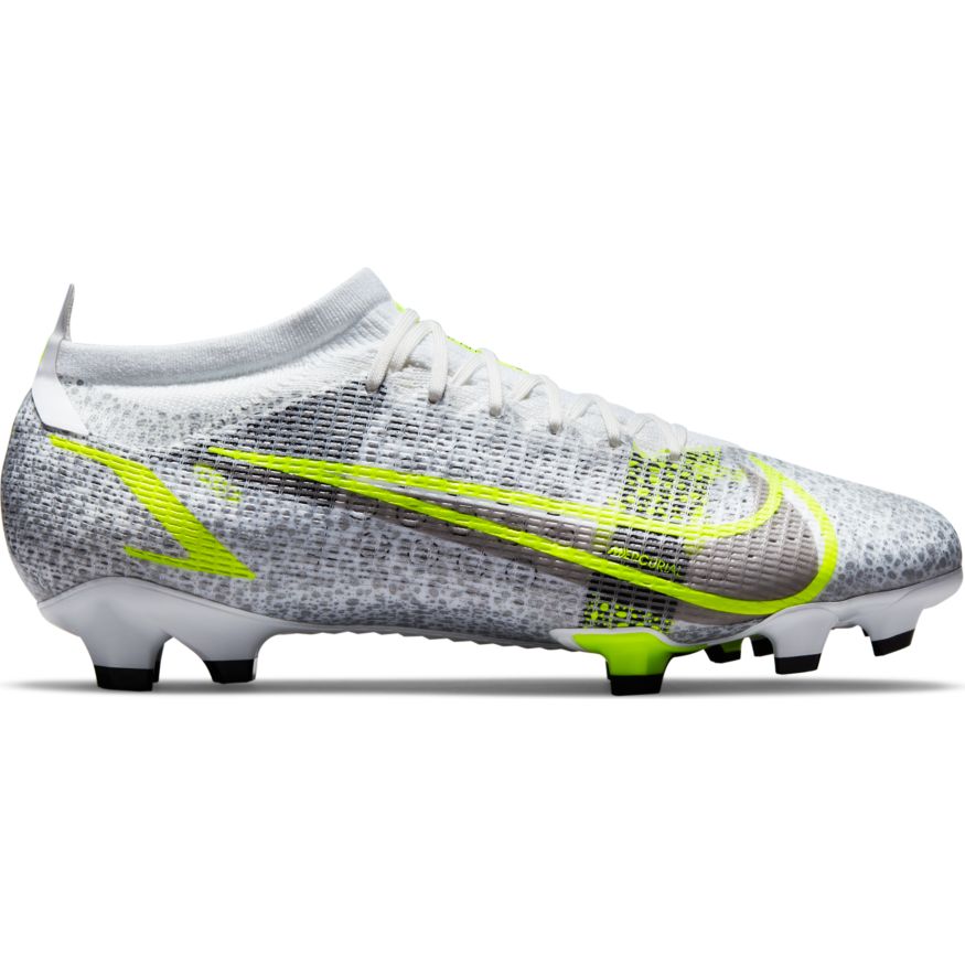 Nike Mercurial Vapor 14 Pro FG - WHITE/BLACK-METALLIC SILVER-VOLT product image 1, provided for visual reference and product