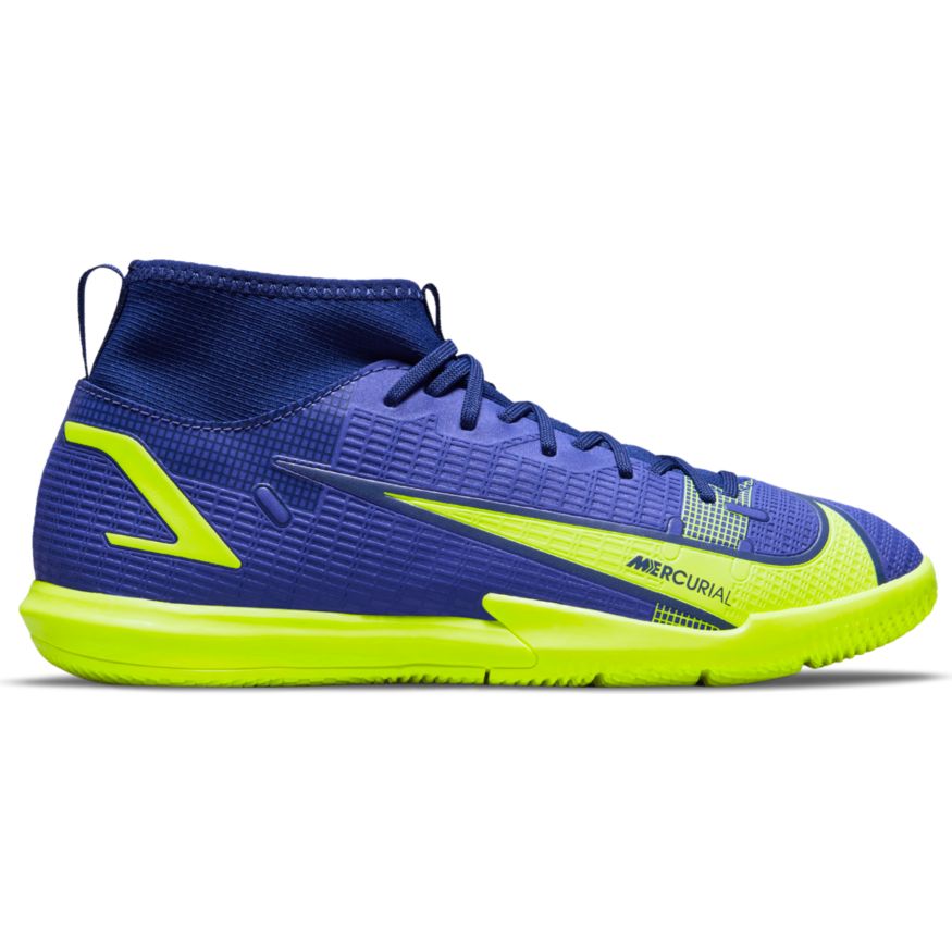 Nike Jr. Mercurial Superfly 8 Academy IC-LAPIS/VOLT-BLUE VOID product image 1, provided for visual reference and product