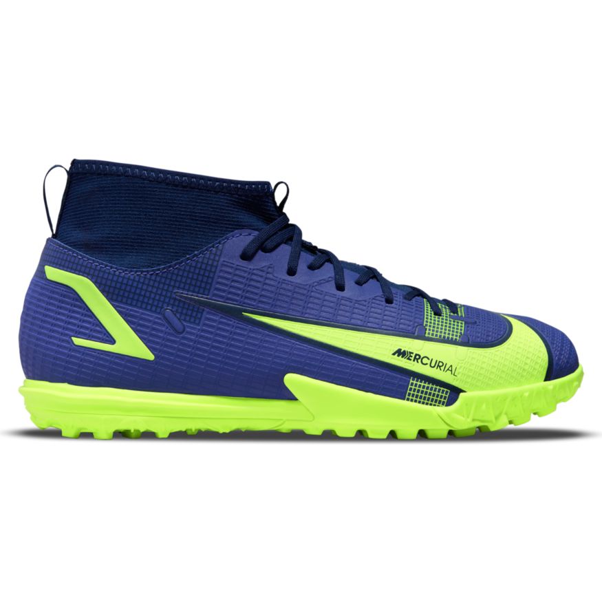 Nike Jr. Mercurial Superfly 8 Academy TF-LAPIS/VOLT-BLUE VOID product image 1, provided for visual reference and product