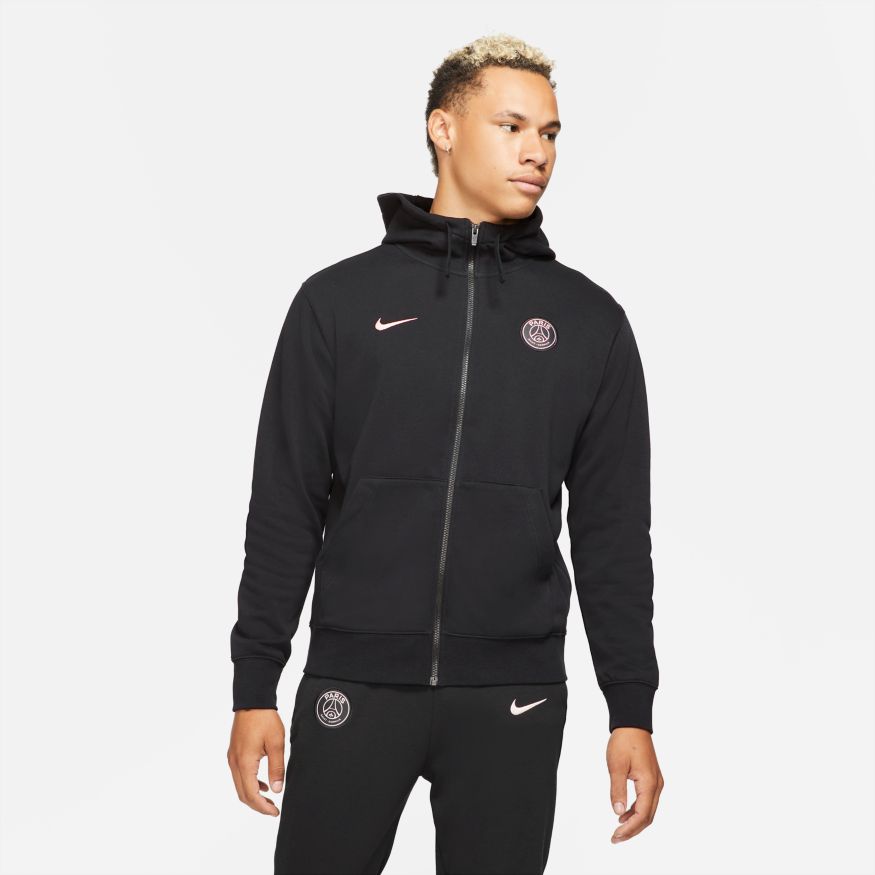 Nike Paris Saint-Germain Men Full-Zip French Terry Soccer Hoodie product image 1, provided for visual reference and product