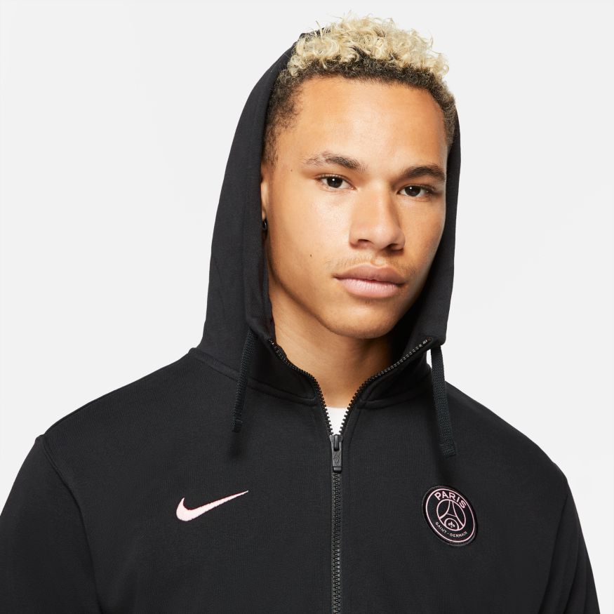 Nike Paris Saint-Germain Men Full-Zip French Terry Soccer Hoodie product image 3, provided for visual reference and product