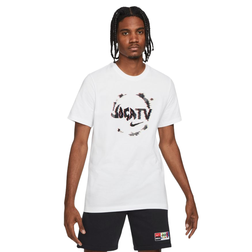 Nike F.C. Men Joga TV Soccer T-Shirt-White product image 1, provided for visual reference and product detail review