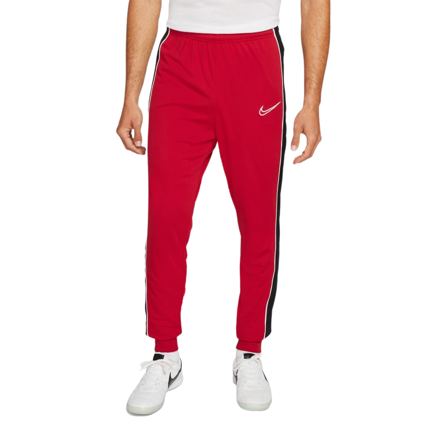 Nike Dri-FIT Academy Men Knit Soccer Track Pants-RED/BLACK product image 1, provided for visual reference and product detail