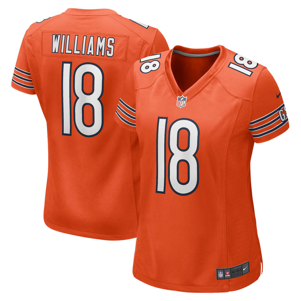 Caleb Williams Chicago Bears Nike Women Orange Alternate Jersey product image 1, provided for visual reference and product
