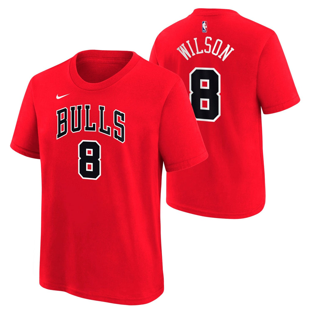 Caleb Wilson Chicago Bulls Youth Red Player T-Shirt product image 2, provided for visual reference and product detail review