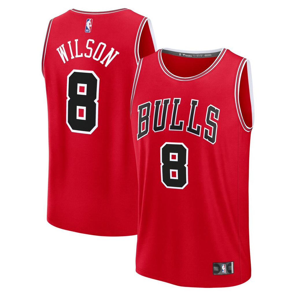 Caleb Wilson #8 Chicago Bulls Fanatics Youth Red Icon Jersey product image 1, provided for visual reference and product