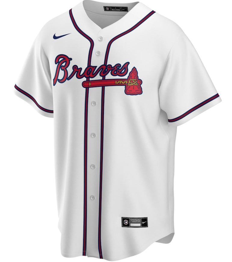 Nike Men Atlanta Braves Home 2020 Replica Team Jersey product image 1, provided for visual reference and product detail