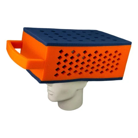 Cheese Grater Foam Hat - Navy Blue and Orange product image 2, provided for visual reference and product detail review