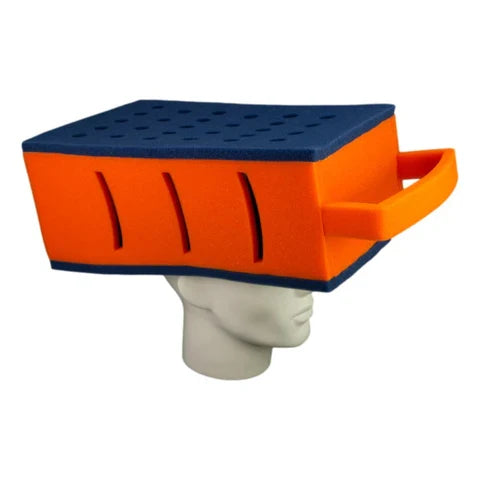 Cheese Grater Foam Hat - Navy Blue and Orange product image 1, provided for visual reference and product detail review