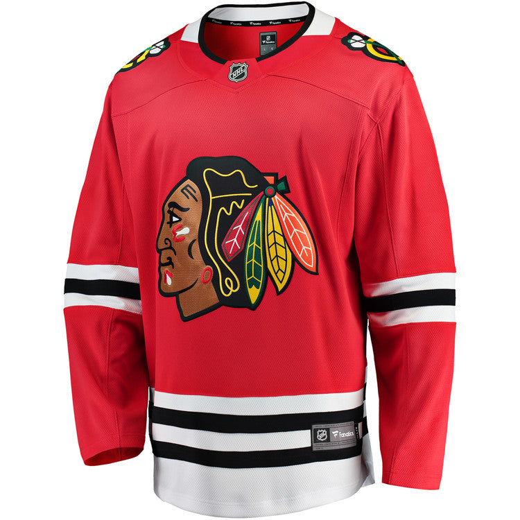 Chicago Blackhawks Fanatics Men Red Home Breakaway Jersey product image 2, provided for visual reference and product detail