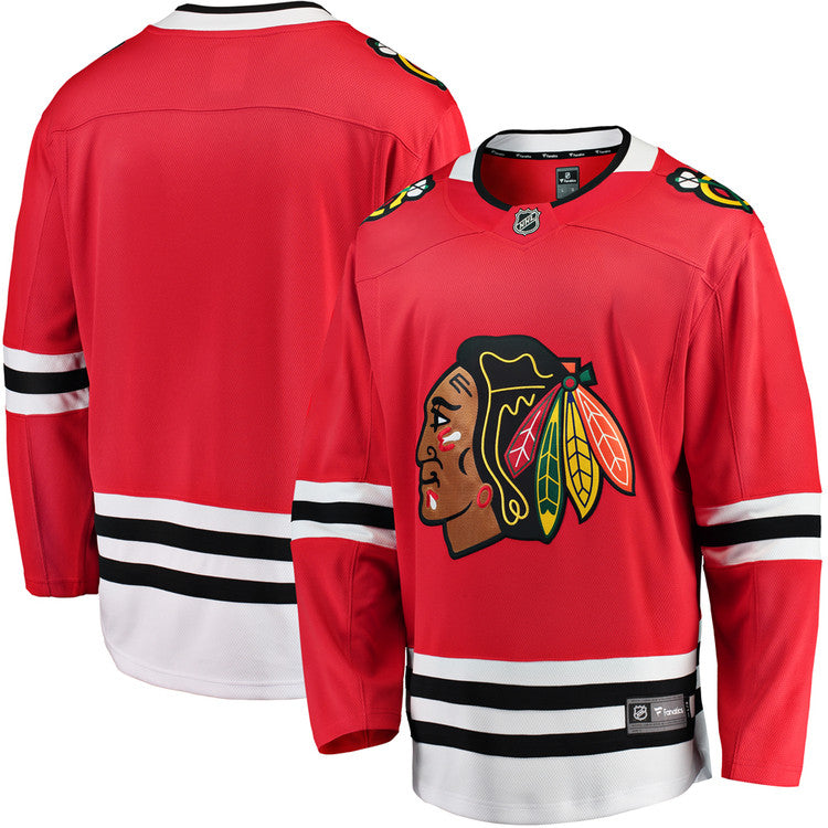 Chicago Blackhawks Fanatics Men Red Home Breakaway Jersey product image 1, provided for visual reference and product detail