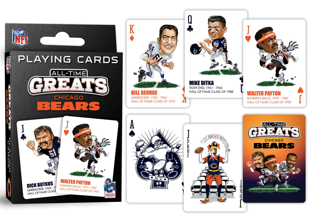 Chicago Bears All-Time Greats Playing Cards product image 1, provided for visual reference and product detail review