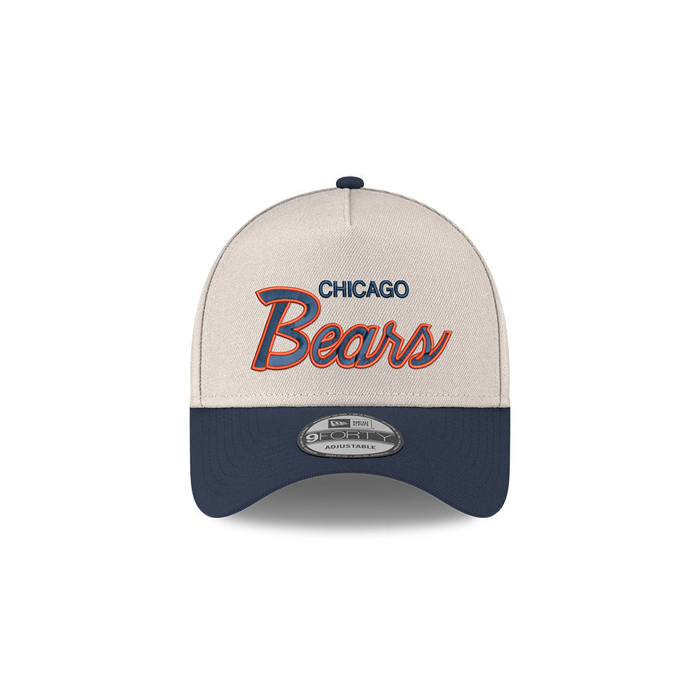 Chicago Bears Chrome/Black Script New Era 9FORTY A-Frame Adjustable Hat product image 2, provided for visual reference and