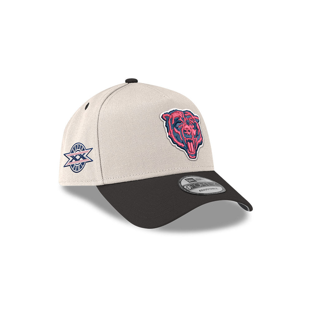 Chicago Bears Chrome/Black Super Bowl XX New Era 9FORTY A-Frame Adjustable Hat product image 1, provided for visual