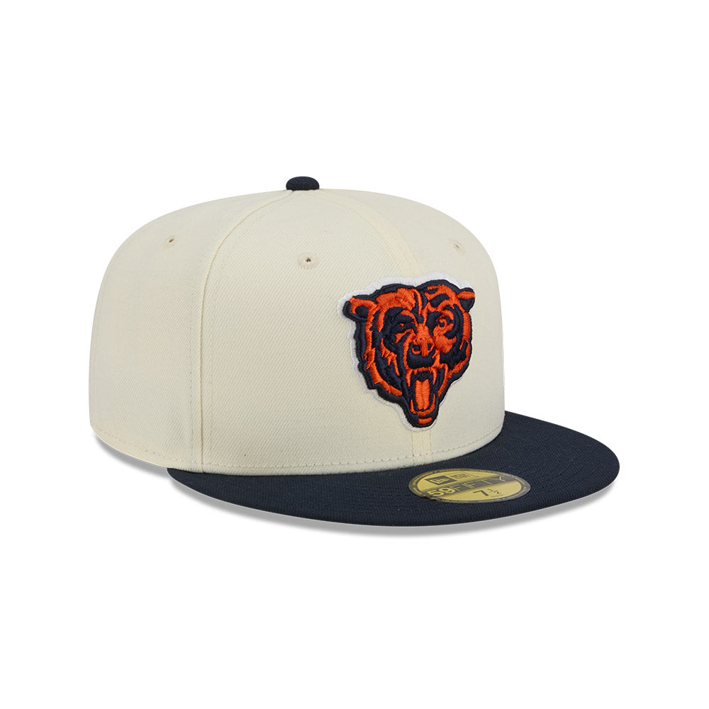 Chicago Bears Chrome/Navy Basic New Era 59FIFTY Fitted Hat product image 3, provided for visual reference and product detail