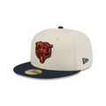 Chicago Bears Chrome/Navy Basic New Era 59FIFTY Fitted Hat product image 1, provided for visual reference and product detail