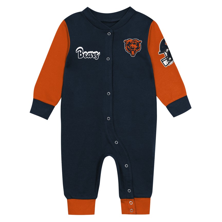 Chicago Bears Endzone Baby Snuggler Coverall product image 2, provided for visual reference and product detail review