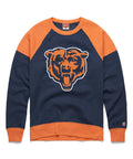 Chicago Bears Homage Colorblock Bear Head Crewneck Sweatshirt product image 1, provided for visual reference and product
