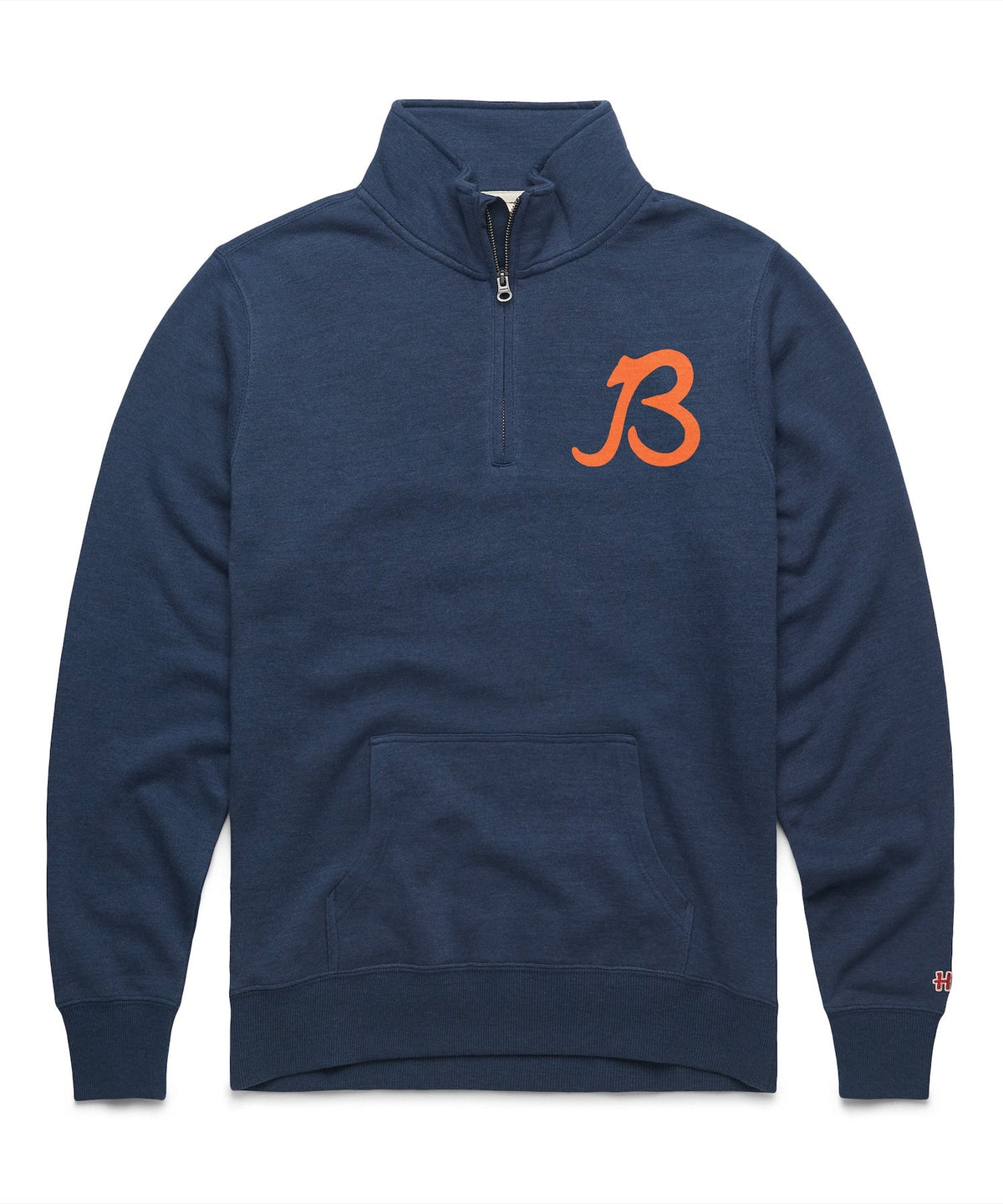 Chicago Bears Homage Navy 1/4 Zip Script B Crewneck Sweatshirt product image 1, provided for visual reference and product