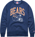 Chicago Bears Homage Navy Helmet Crewneck Sweatshirt product image 1, provided for visual reference and product detail review