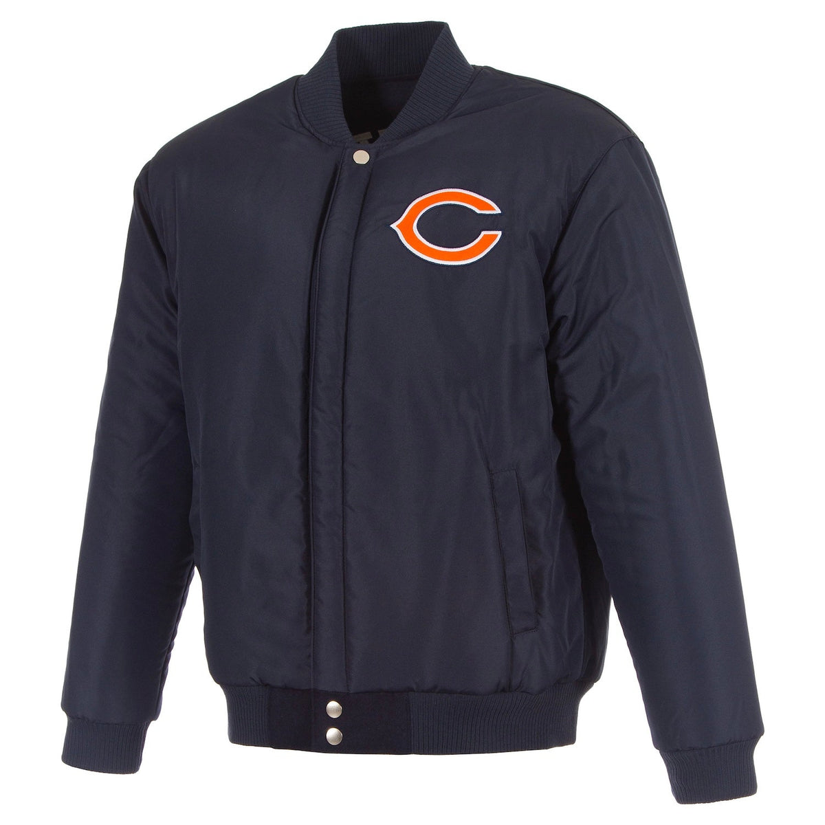 Chicago Bears JH Design Navy Reversible Full Zip Jacket product image 3, provided for visual reference and product detail