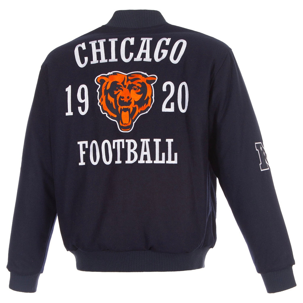 Chicago Bears JH Design Navy Reversible Full Zip Jacket product image 2, provided for visual reference and product detail