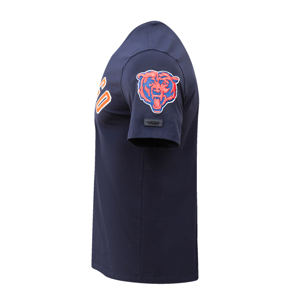 Chicago Bears Navy Classic Bristle T-Shirt product image 3, provided for visual reference and product detail review