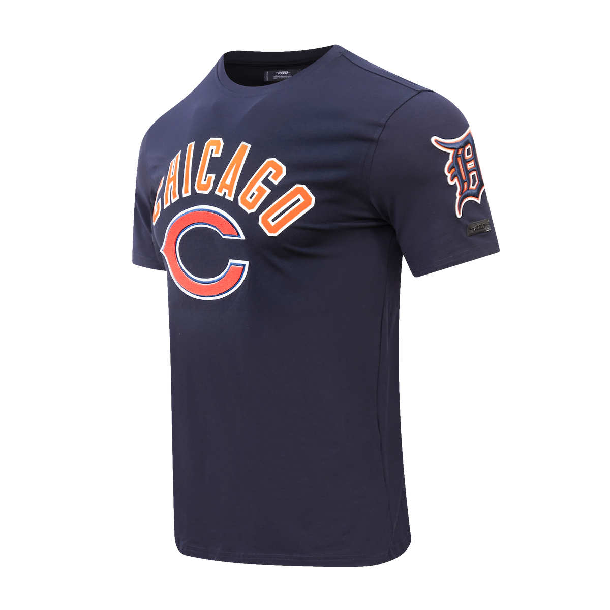 Chicago Bears Navy Classic Bristle T-Shirt product image 2, provided for visual reference and product detail review