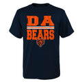 Chicago Bears Navy Da Bears Striped Youth T-Shirt product image 1, provided for visual reference and product detail review