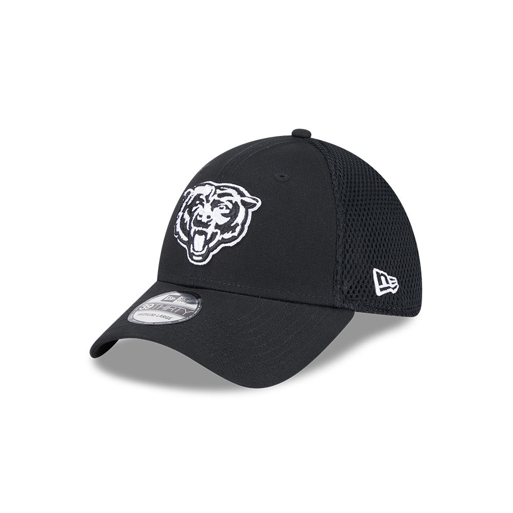 Chicago Bears New Era 39THIRTY Neo Black EG Flex Fit Hat product image 3, provided for visual reference and product detail