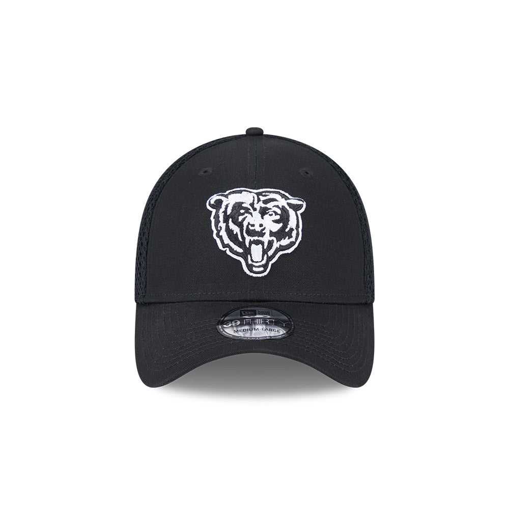 Chicago Bears New Era 39THIRTY Neo Black EG Flex Fit Hat product image 2, provided for visual reference and product detail