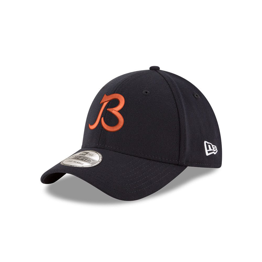 Chicago Bears New Era 39THIRTY Script B Navy Flex Fit Hat product image 3, provided for visual reference and product detail